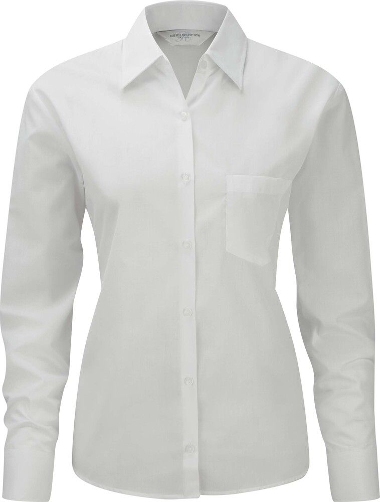 Russell Collection RU934F - Ladies' Long Sleeve Polycotton Easy Care Poplin Shirt