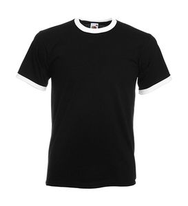 Fruit of the Loom 61-168-0 - Ringer T Black/White