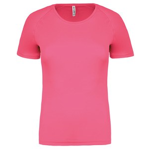 ProAct PA439 - LADIES' SHORT SLEEVE SPORTS T-SHIRT Fluorescent Pink