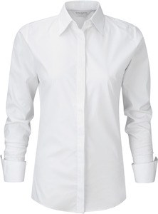 Russell Collection RU960F - LADIES' LONG SLEEVE ULTIMATE STRETCH SHIRT White