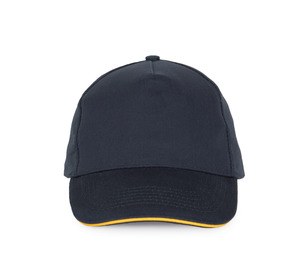 K-up KP124 - SANDWICH PEAK CAP - 5 PANELS Navy / Yellow