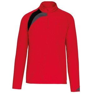 ProAct PA328 - ZIP NECK TRAINING TOP Sporty Red / Black / Storm Grey