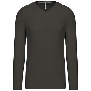 Kariban K358 - MEN'S LONG SLEEVE V-NECK T-SHIRT Dark Grey