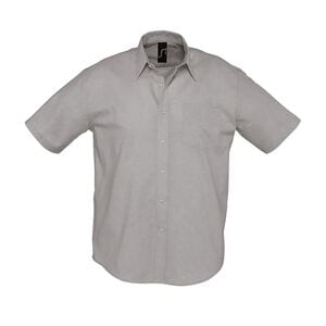 SOL'S 16010 - Brisbane Short Sleeve Oxford Men's Shirt Silver