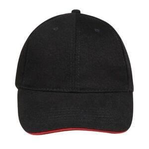 SOL'S 88100 - Buffalo Six Panel Cap Black /Red