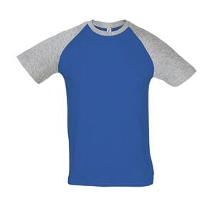 SOL'S 11190 - Funky Men's Two Colour Raglan Sleeve T Shirt Gris chiné / Royal