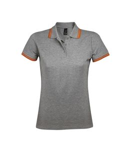 SOL'S 00578 - PASADENA WOMEN Polo Shirt Grey Melange / Orange