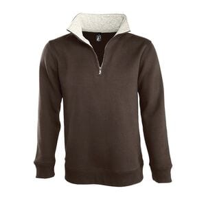 SOL'S 47300 - SCOTT Men's Trucker Neck Sweatshirt (1/4 Zip) Chocolate