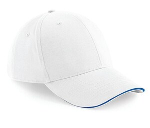 Beechfield BF020 - Athleisure 6 Panel Cap White/Bright Royal