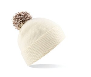 Beechfield BF450 - Beanie with Pompom Off White/Mocha