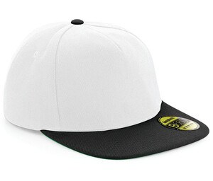 Beechfield BF660 - Snapback Flat Visor Cap White/Black