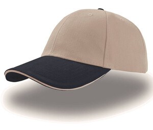 Atlantis AT003 - 6-panel sandwich cap Natural/Navy