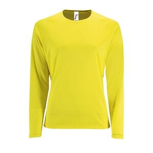 SOL'S 02072 - Sporty Lsl Women Long Sleeve Sports T Shirt Neon Yellow