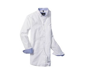 Russell Collection RU920M - MENS LONG SLEEVE TAILORED WASHED OXFORD SHIRT