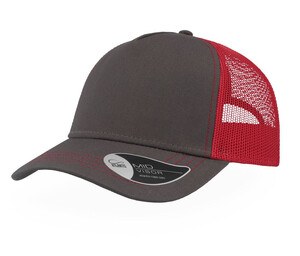 Atlantis AT180 - Cotton Canvas Rapper Cap Dark Grey/Red