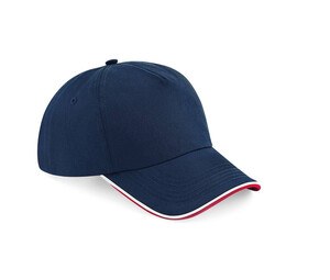 Beechfield BF025C - Authentic Cap visor passpoilée French Navy / Classic Red / White