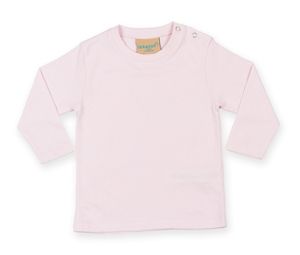 Larkwood LW021 - This long-sleeved Larkwood baby T-shirt  Pale Pink
