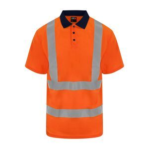 PRO RTX RX710 - High visibility polo shirt Hv Orange / Navy