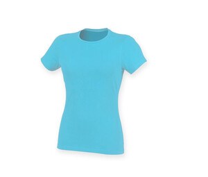 Skinnifit SK121 - Women's stretch cotton T-shirt Surf Blue