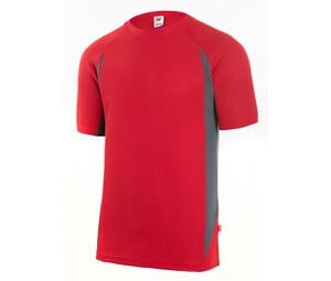 VELILLA V5501 - Two-tone technical T-shirt Red / Grey