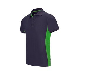 VELILLA V5504 - POLO BICOLORE MANCHES COURTES Navy/Lime