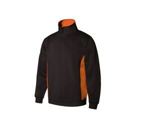 VELILLA V5704 - Two-tone zipped collar sweatshirt Black / Orange