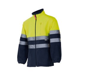 VELILLA VL183 - TWO-TONE HIGH-VISIBILITY FLEECE JACKET Fluo Yellow / Navy