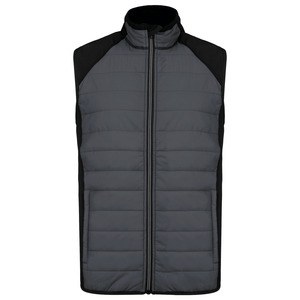 Proact PA235 - Dual-fabric sleeveless sports jacket Sporty Grey / Black