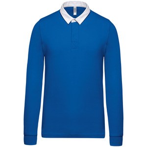 Kariban K213 - Rugby polo shirt Light Royal Blue / White