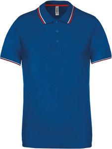 Kariban K250 - MEN'S SHORT SLEEVE POLO SHIRT Light Royal Blue / Red / White