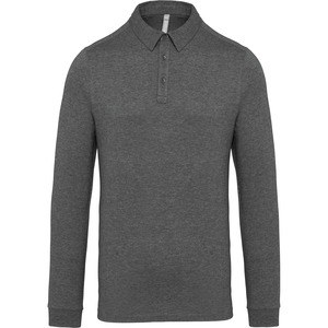 Kariban K264 - Men's long sleeved jersey polo shirt Grey Heather