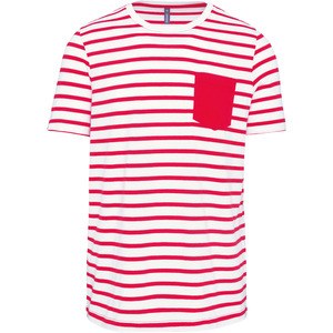 Kariban K378 - Striped short sleeve sailor t-shirt with pocket Striped White / Red