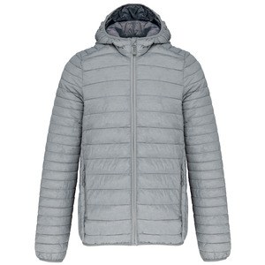 Kariban K6110 - Men's lightweight hooded down jacket Marl Silver