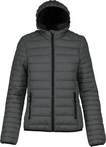 Kariban K6111 - Ladies' lightweight hooded down jacket Marl Dark Grey