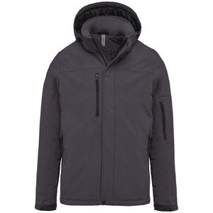 Kariban K650 - Men's lined hooded softshell parka Titanium