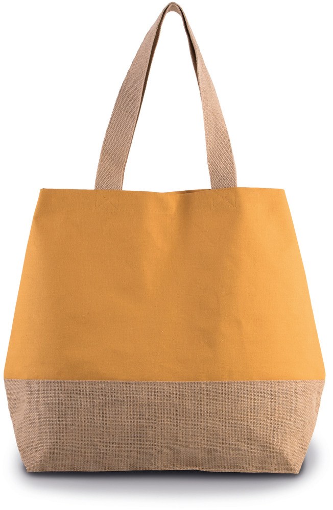 Kimood KI0235 - Cotton canvas & jute shopping bag