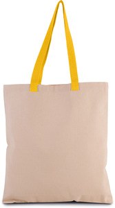 Kimood KI0277 - Flat canvas shopping bag with contrasting handles