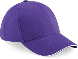 Beechfield B20 - Athleisure men's cap - 6 panels Purple / White
