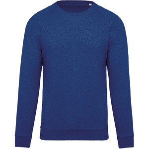Kariban K480 - Men's organic round neck sweatshirt with raglan sleeves Ocean Blue Heather