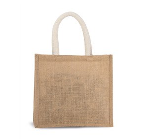 Kimood KI0273 - Jute canvas tote bag - medium model Natural / Gold