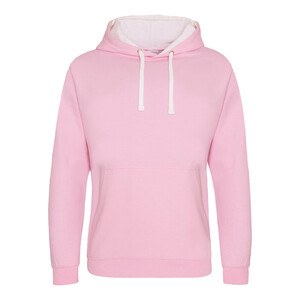 AWDIS JH003 - Contrast Hoodie Baby Pink / Arctic White