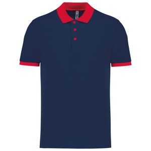 Proact PA489 - Men's performance piqué polo shirt Sporty Navy / Red