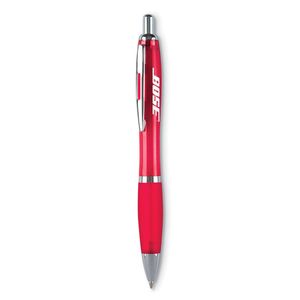GiftRetail KC3314 - RIOCOLOUR Push button ball pen Transparent Red