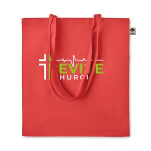 GiftRetail MO6189 - ZIMDE COLOUR Organic cotton shopping bag Red