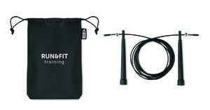 GiftRetail MO6217 - SNEL Speed jumping rope RPET pouch Black