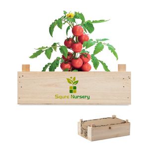 GiftRetail MO6498 - TOMATO Tomato kit in wooden crate Wood