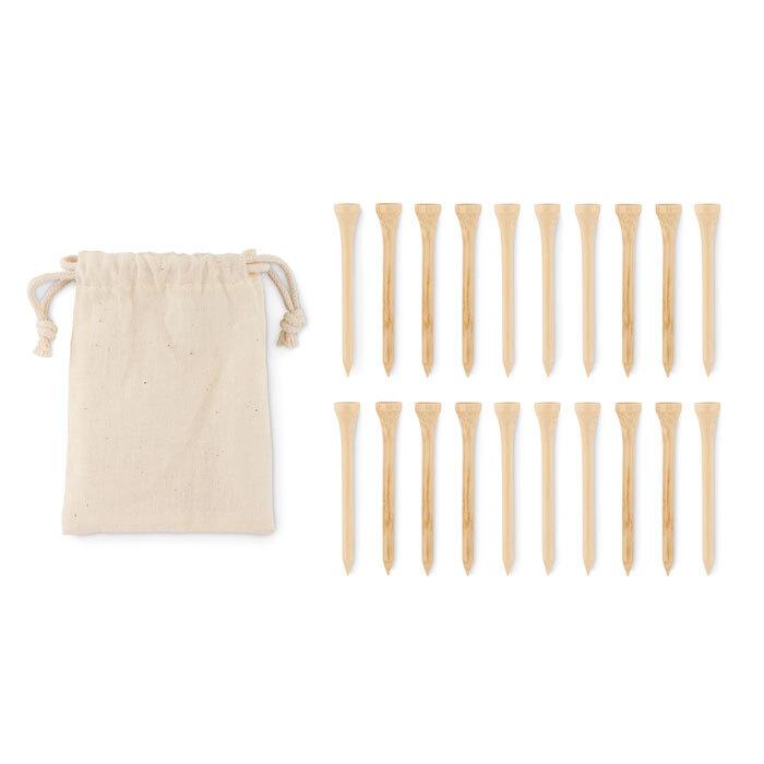 GiftRetail MO6522 - BIRDIE 20 bamboo golf tees set