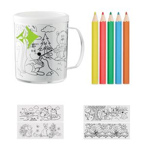 GiftRetail MO6584 - PAINTY Colouring mug 280 ml White