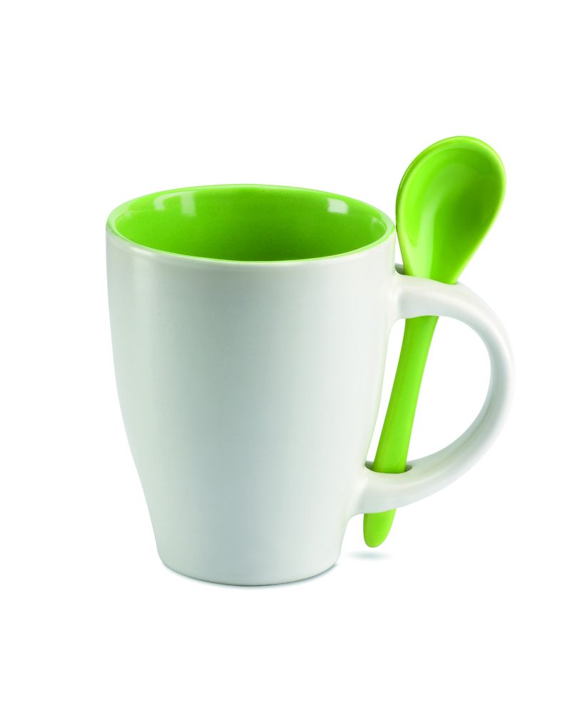 GiftRetail MO7344 - DUAL Bicolour mug with spoon 250 ml