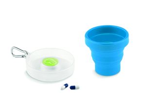 GiftRetail MO9196 - CUP PILL Silicone foldable cup Blue